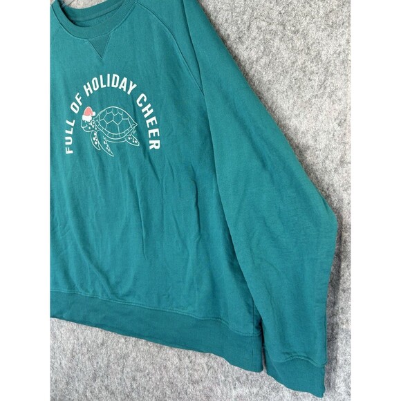 Florida 30A Sweatshirt Women's 2XL Green Turtle Christmas Holiday Cheer - Picture 4 of 12